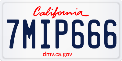 CA license plate 7MIP666