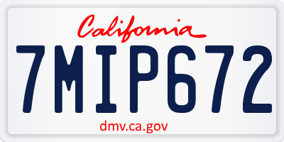 CA license plate 7MIP672