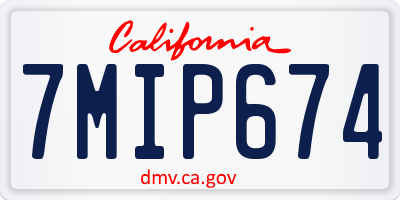 CA license plate 7MIP674