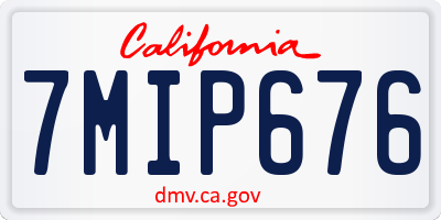CA license plate 7MIP676