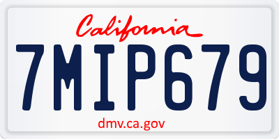 CA license plate 7MIP679