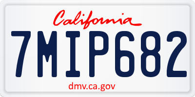 CA license plate 7MIP682