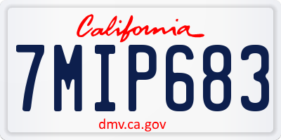 CA license plate 7MIP683