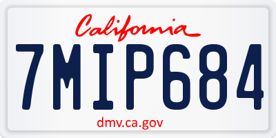 CA license plate 7MIP684