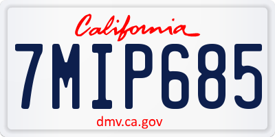 CA license plate 7MIP685