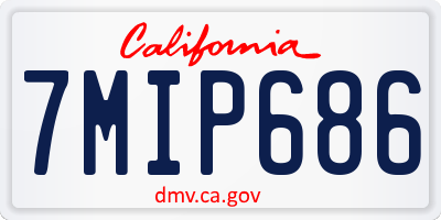 CA license plate 7MIP686