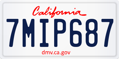 CA license plate 7MIP687