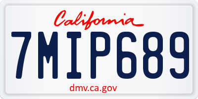 CA license plate 7MIP689