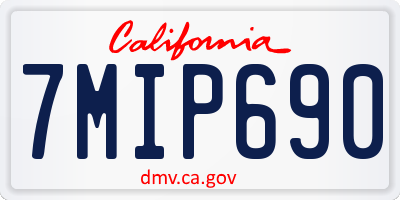 CA license plate 7MIP690