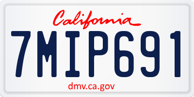 CA license plate 7MIP691