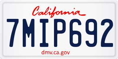 CA license plate 7MIP692