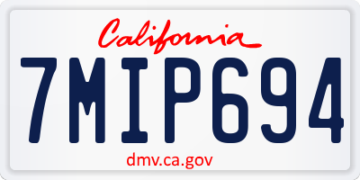 CA license plate 7MIP694