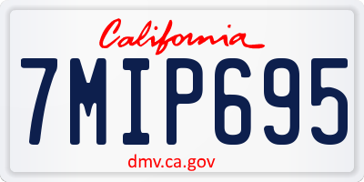 CA license plate 7MIP695