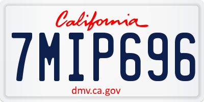 CA license plate 7MIP696