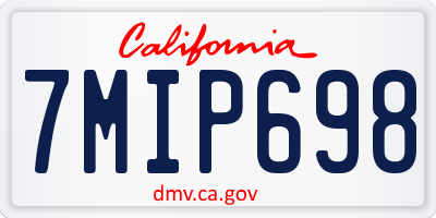 CA license plate 7MIP698