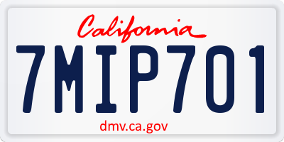 CA license plate 7MIP701