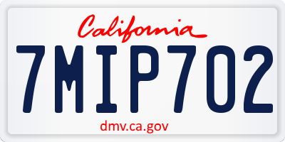 CA license plate 7MIP702