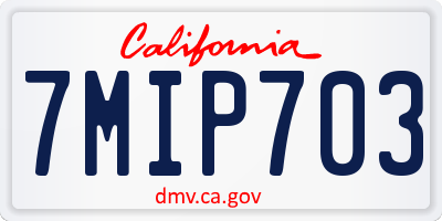 CA license plate 7MIP703
