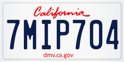CA license plate 7MIP704