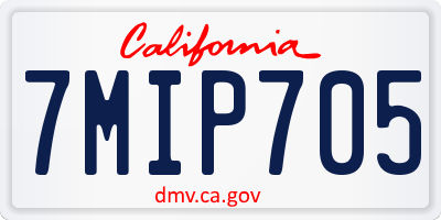CA license plate 7MIP705