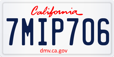 CA license plate 7MIP706
