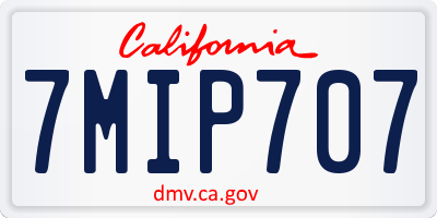 CA license plate 7MIP707