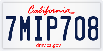 CA license plate 7MIP708