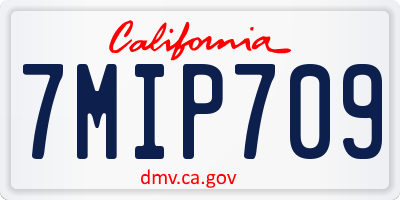 CA license plate 7MIP709