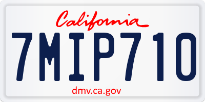 CA license plate 7MIP710
