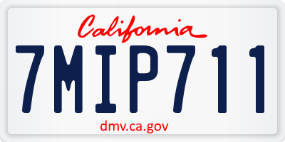 CA license plate 7MIP711