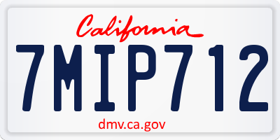 CA license plate 7MIP712