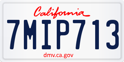 CA license plate 7MIP713