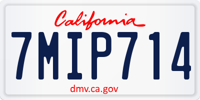 CA license plate 7MIP714