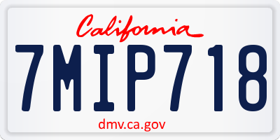 CA license plate 7MIP718