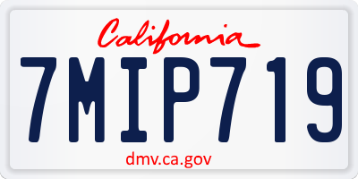 CA license plate 7MIP719