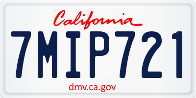 CA license plate 7MIP721