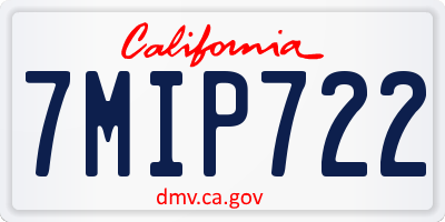 CA license plate 7MIP722
