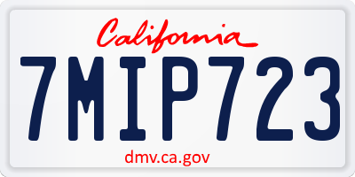 CA license plate 7MIP723