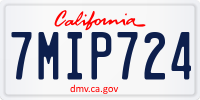 CA license plate 7MIP724
