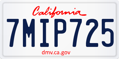 CA license plate 7MIP725