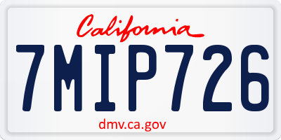 CA license plate 7MIP726