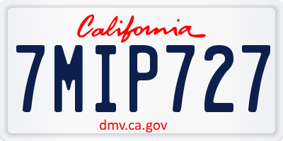 CA license plate 7MIP727