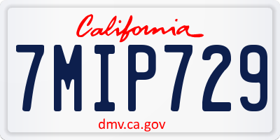 CA license plate 7MIP729