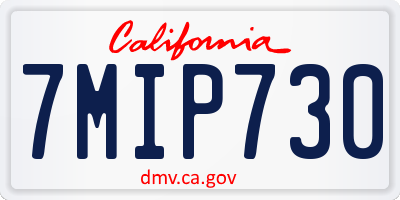 CA license plate 7MIP730