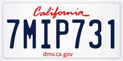 CA license plate 7MIP731