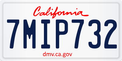 CA license plate 7MIP732