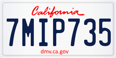 CA license plate 7MIP735
