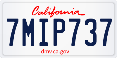 CA license plate 7MIP737