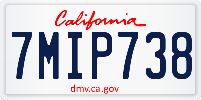 CA license plate 7MIP738