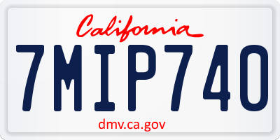 CA license plate 7MIP740